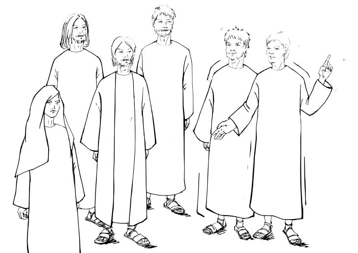 Omalovánka, obrázek Skutky apoštolů 4 - Bible a křesťanství - k vytisknutí, pro děti k vybarvení zdarma, online ke stažení a vytištění