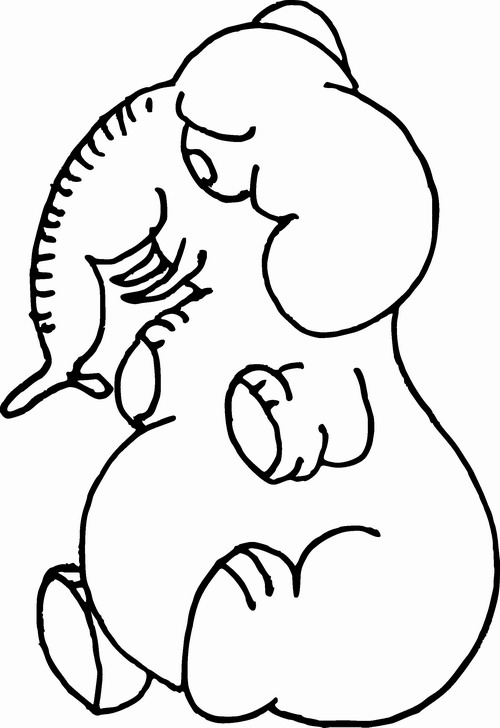 Omalovánka, obrázek Slon - Zvířata - k vytisknutí, pro děti k vybarvení zdarma, online ke stažení a vytištění