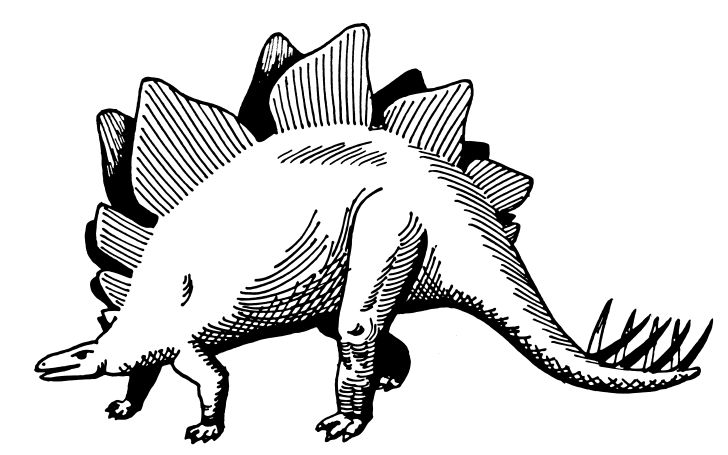 Omalovánka, obrázek Stegosaur - Zvířata - k vytisknutí, pro děti k vybarvení zdarma, online ke stažení a vytištění