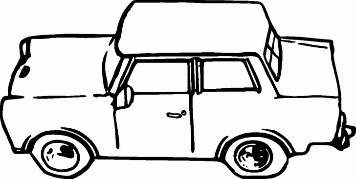 Omalovánka, obrázek Trabant - Auta - k vytisknutí, pro děti k vybarvení zdarma, online ke stažení a vytištění
