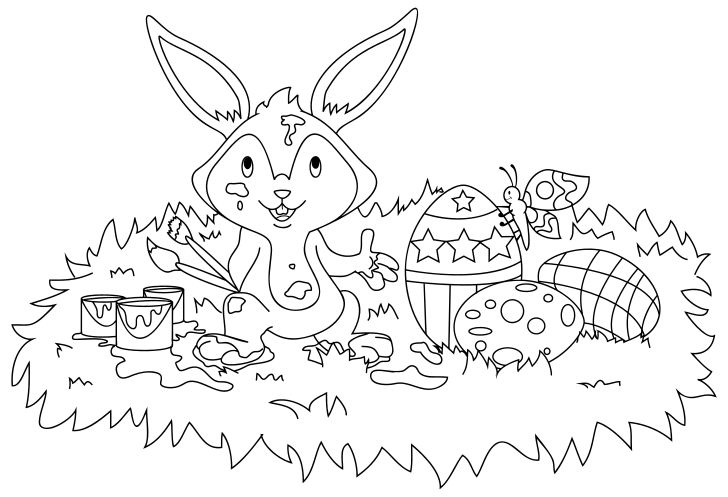 Omalovánka, obrázek Velikonoce - Ostatní - k vytisknutí, pro děti k vybarvení zdarma, online ke stažení a vytištění
