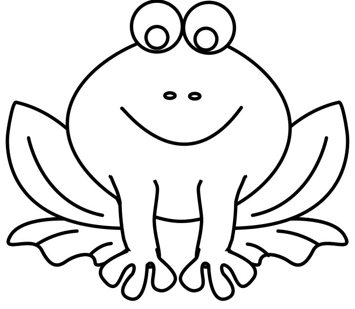 Omalovánka, obrázek Žabička - Zvířata - k vytisknutí, pro děti k vybarvení zdarma, online ke stažení a vytištění