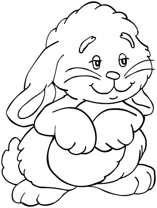 Omalovánka, obrázek Zajíček - Zvířata - k vytisknutí, pro děti k vybarvení zdarma, online ke stažení a vytištění